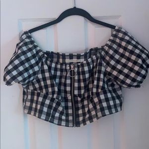 Gingham urban outfitters crop top